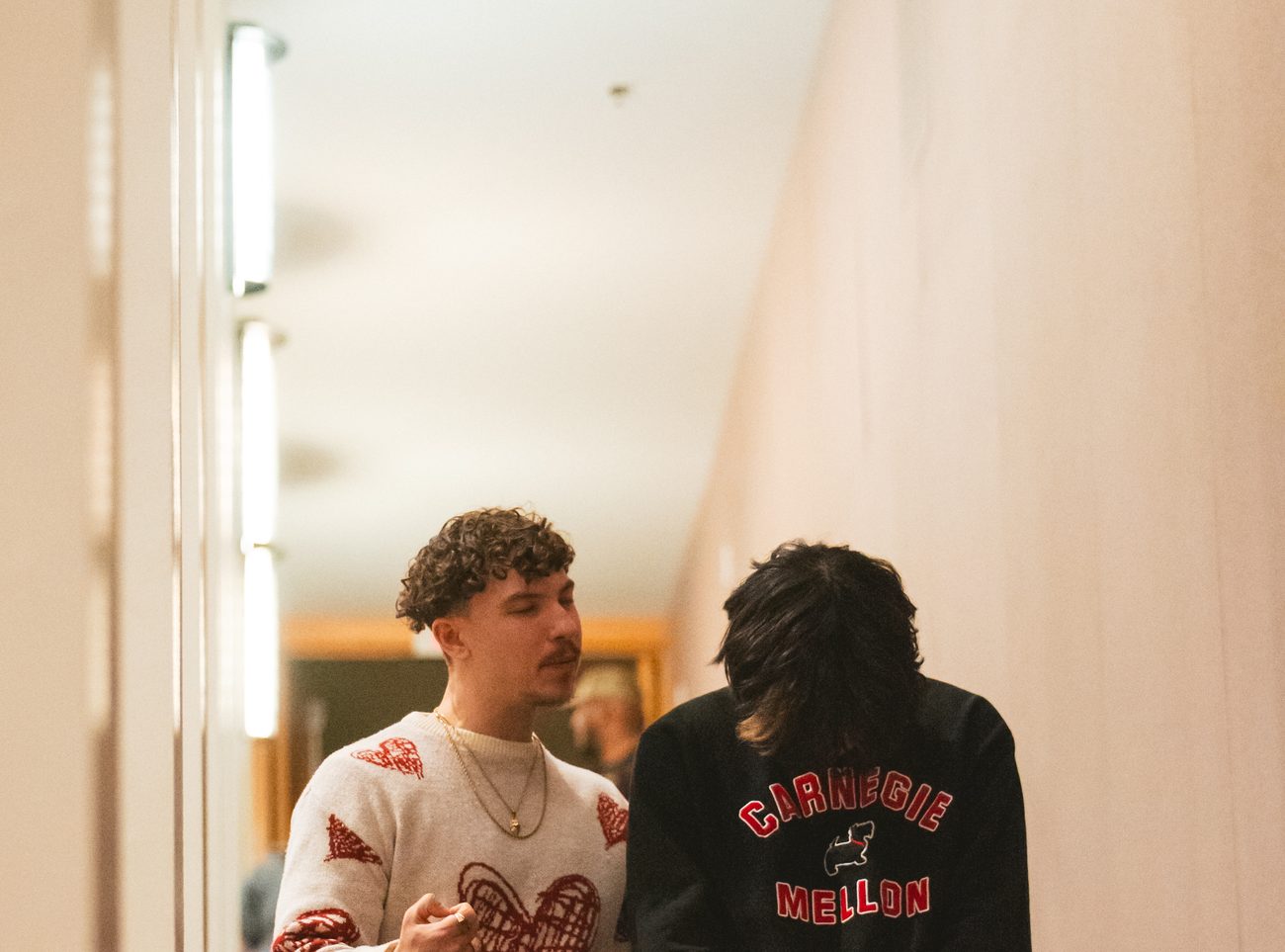 Two students in conversation